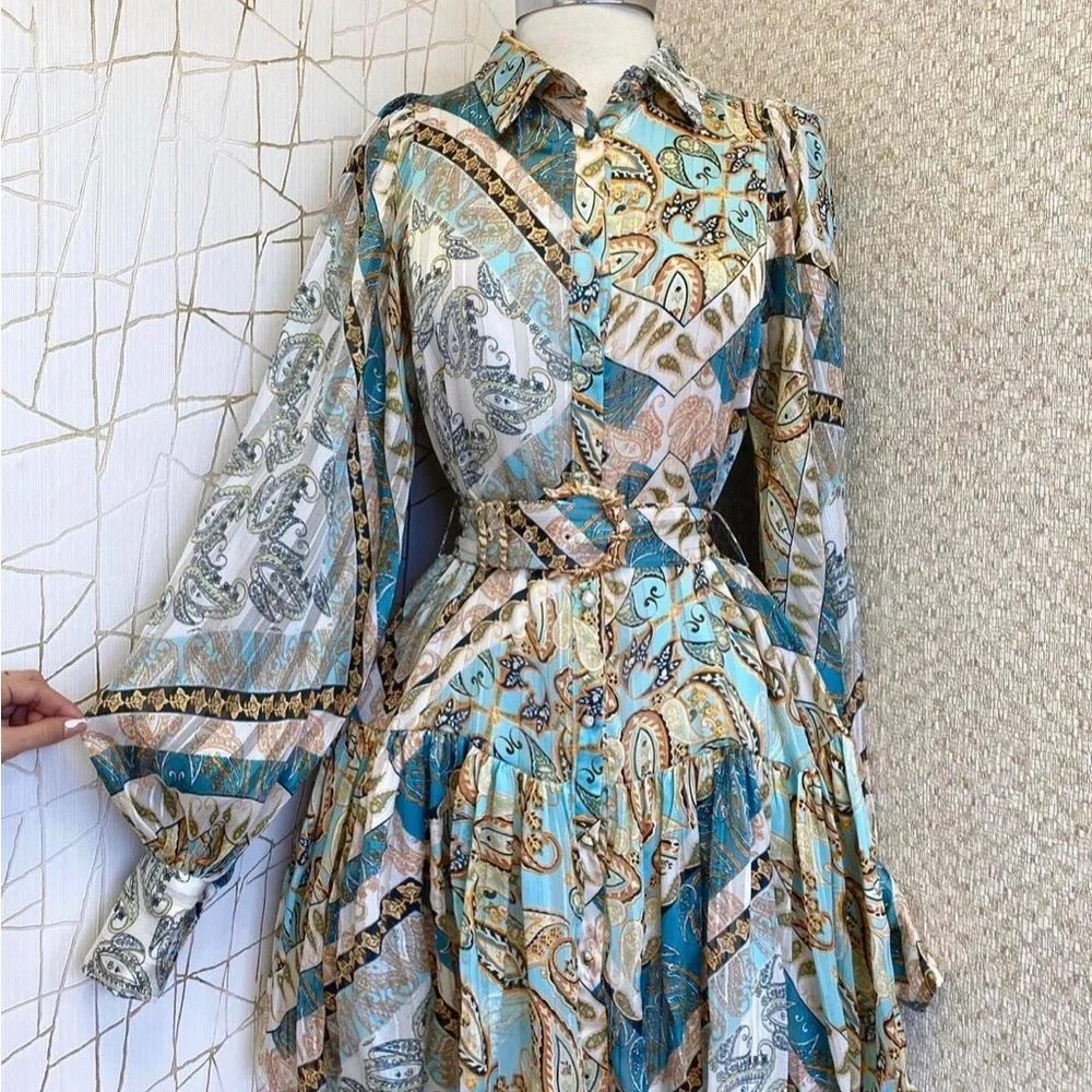 LILLY'S KLOSET | Paisley Long Sleeve Dress - Picture 9 of 10